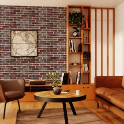 Papier peint intissé BRICKWALL coloris rouge brique - 4MURS