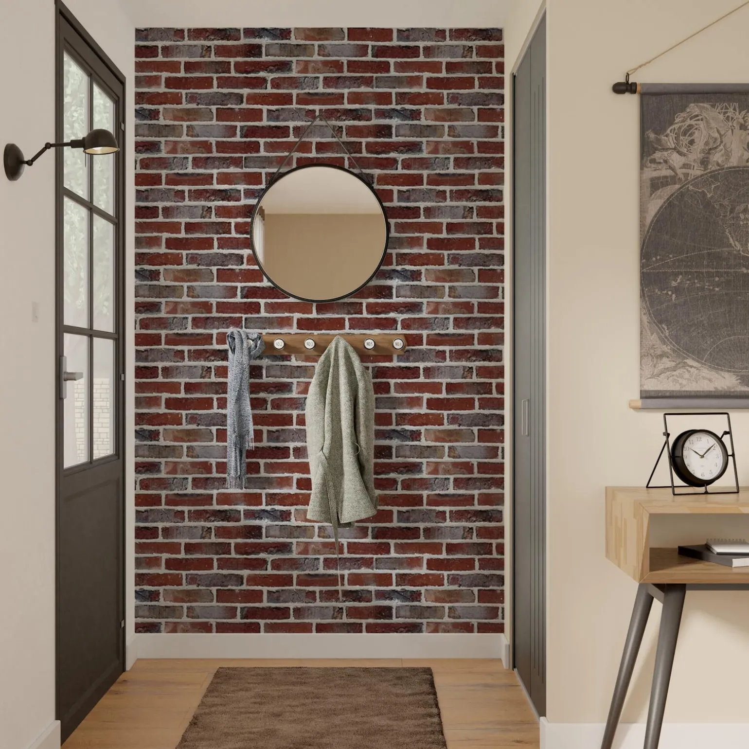 Papier peint intissé BRICKWALL coloris rouge brique - 4MURS