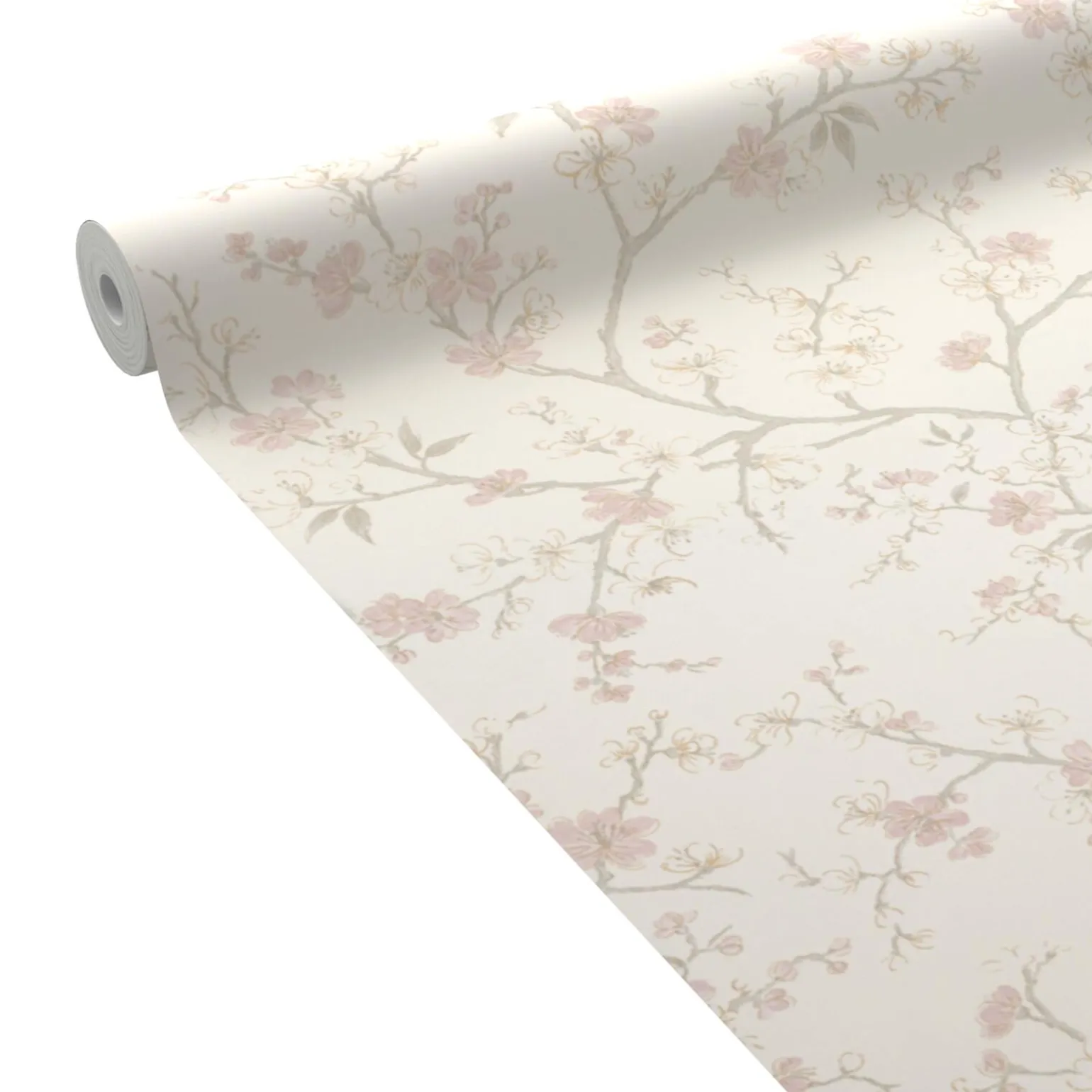 Papier peint intissé CHERRY BLOSSOM blanc cassé et rose - 4MURS