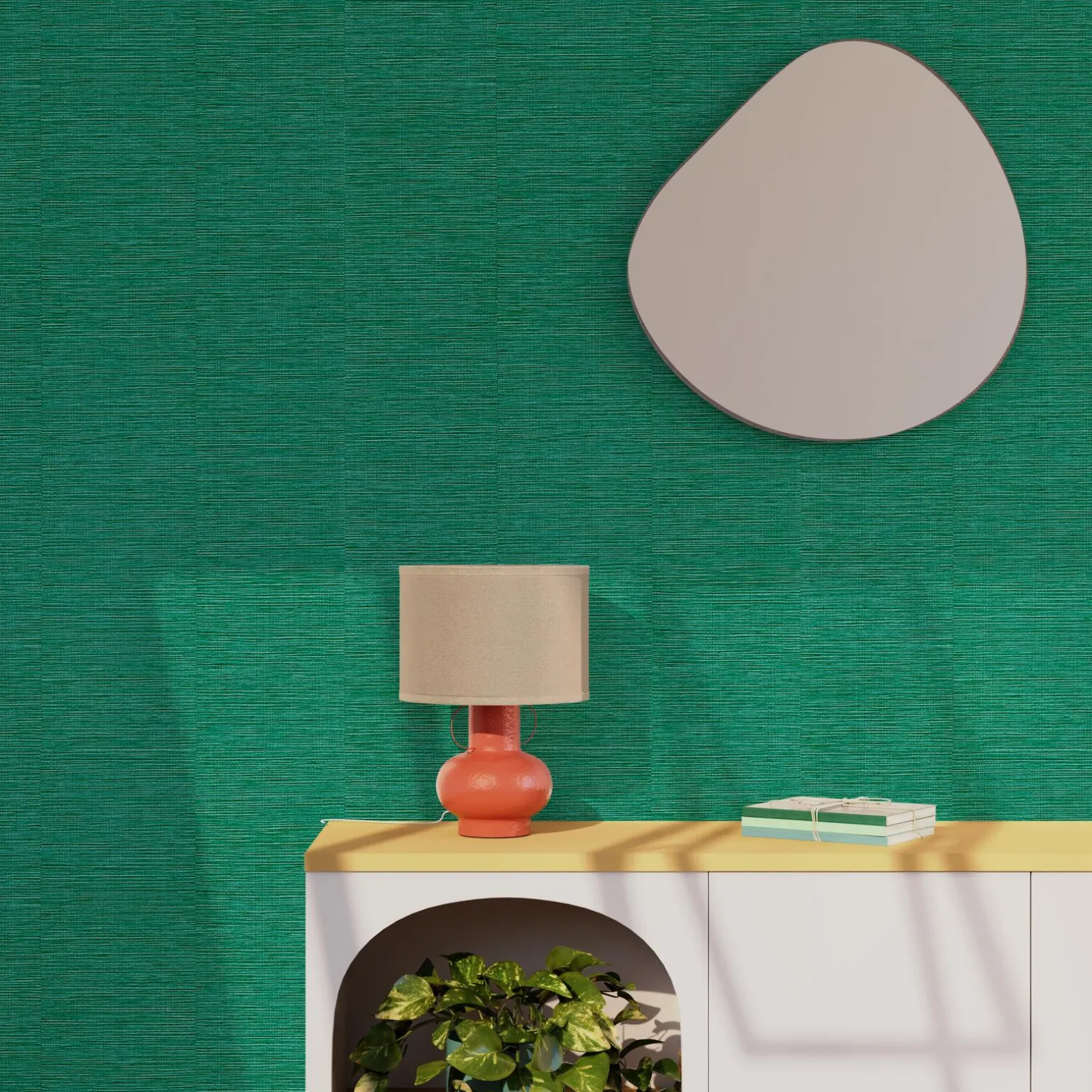 Papier peint intissé CURAÇAO coloris vert émeraude - 4MURS