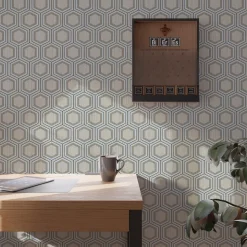 Papier peint intissé DENVER coloris bois clair et noir - 4MURS
