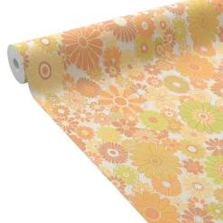 Papier peint intissé DONATILLE coloris Orange et vert - 4MURS