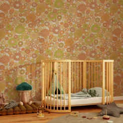 Papier peint intissé DONATILLE coloris Orange et vert - 4MURS