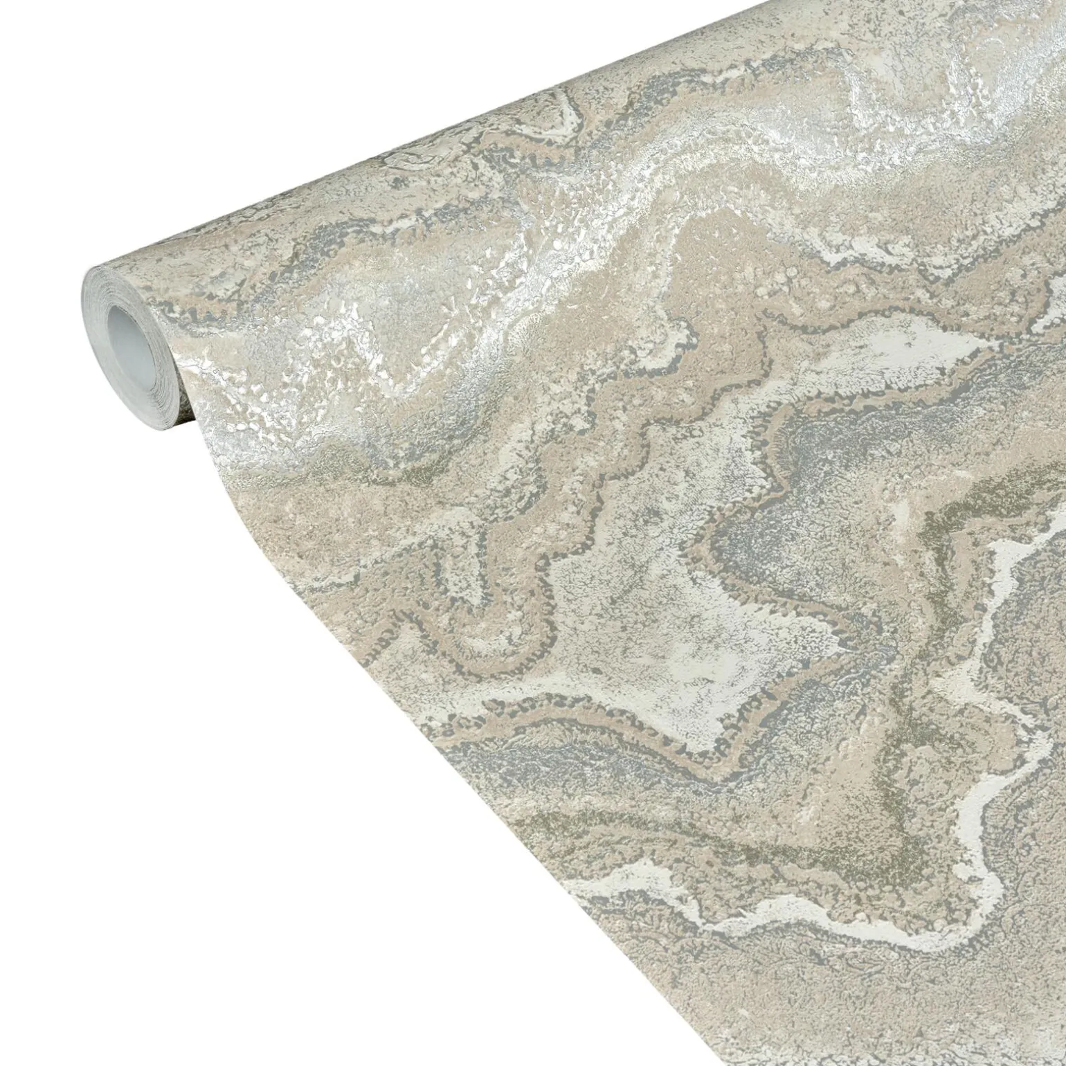 Papier peint intissé ELAURA coloris beige rosé et argenté - 4MURS