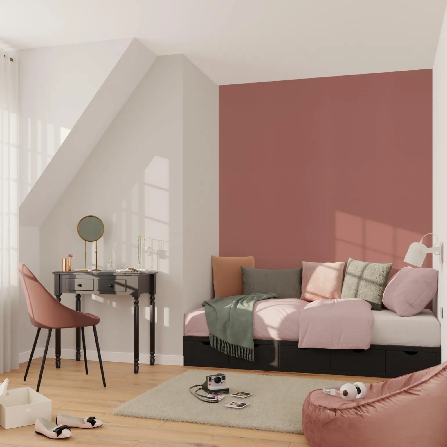 Papier peint intissé FLORENTINE coloris vieux rose - 4MURS