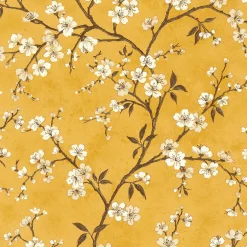 Papier peint intissé FLORENTINE BLOSSOM coloris safran - 4MURS