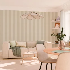Papier peint intissé FLORENTINE RAYURE coloris ivoire - 4MURS