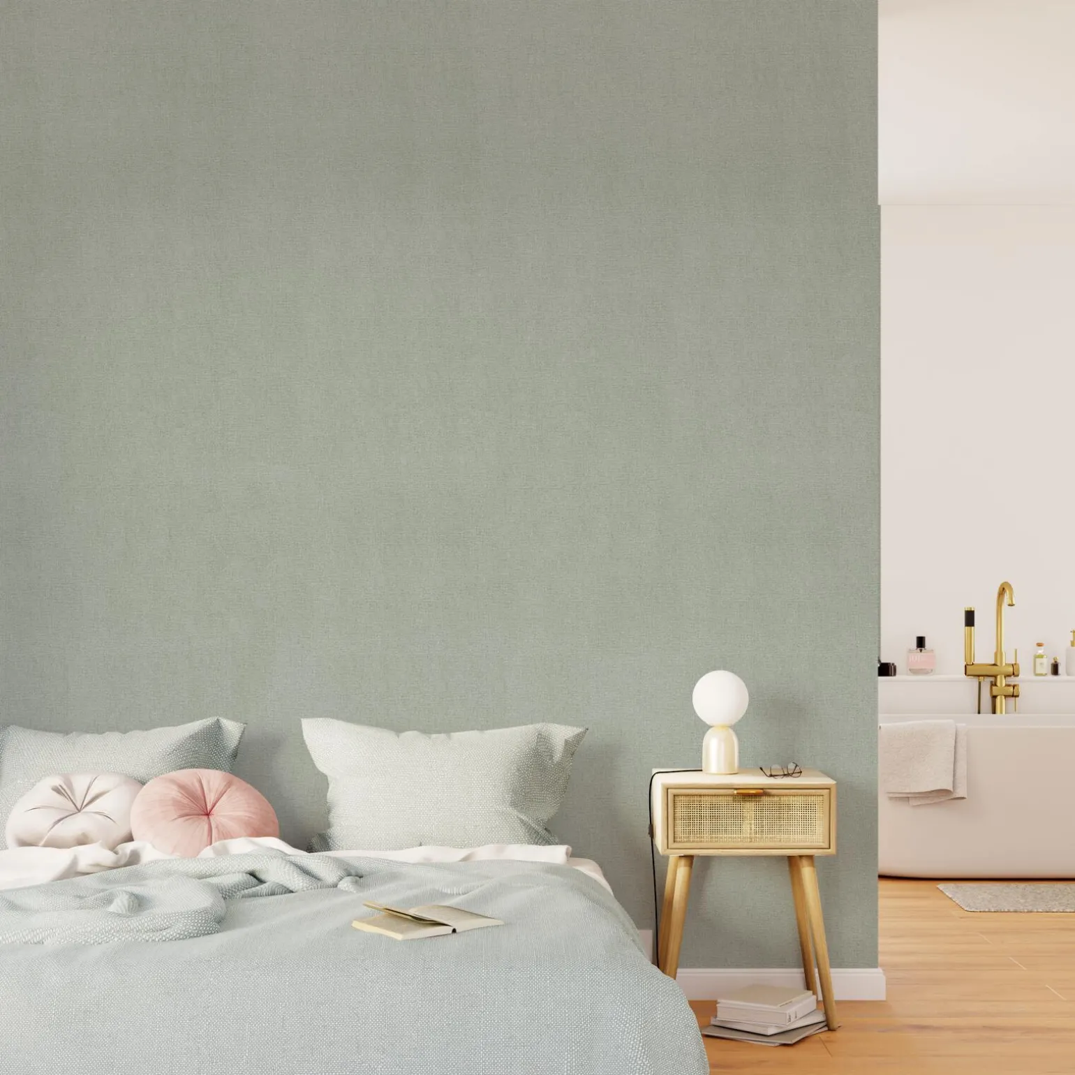 Papier peint intissé FLORENTINE coloris vert de gris - 4MURS
