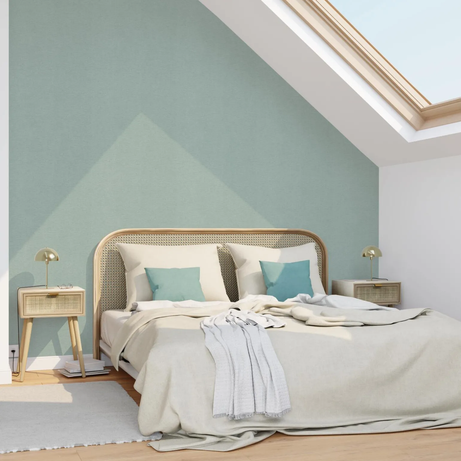 Papier peint intissé FLORENTINE coloris vert céladon - 4MURS