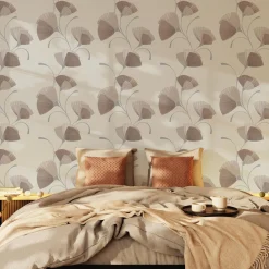 Papier peint intissé FLOWER EVENTAIL coloris blanc - 4MURS