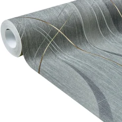 Papier peint intissé FRISSON coloris gris métallisé - 4MURS