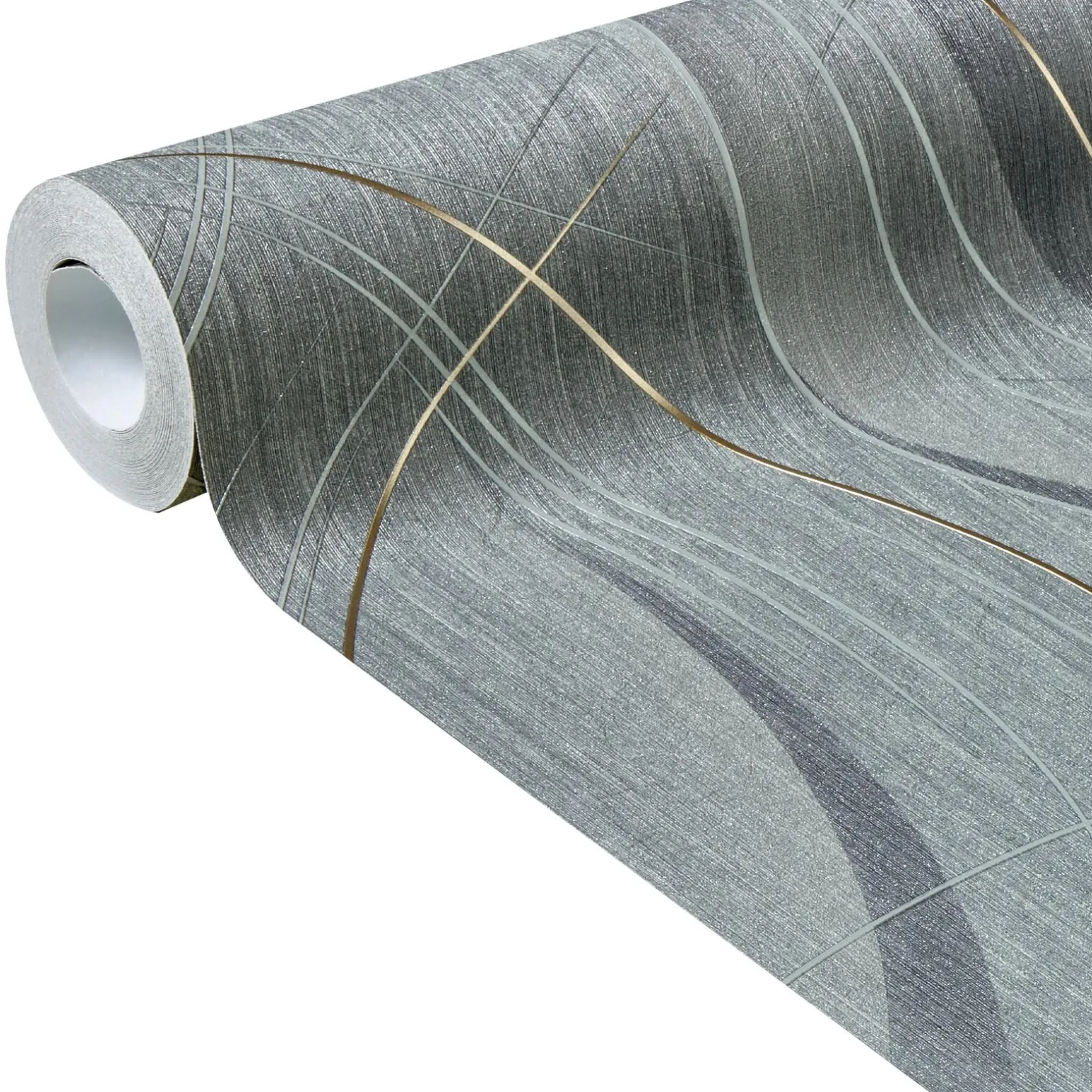 Papier peint intissé FRISSON coloris gris métallisé - 4MURS