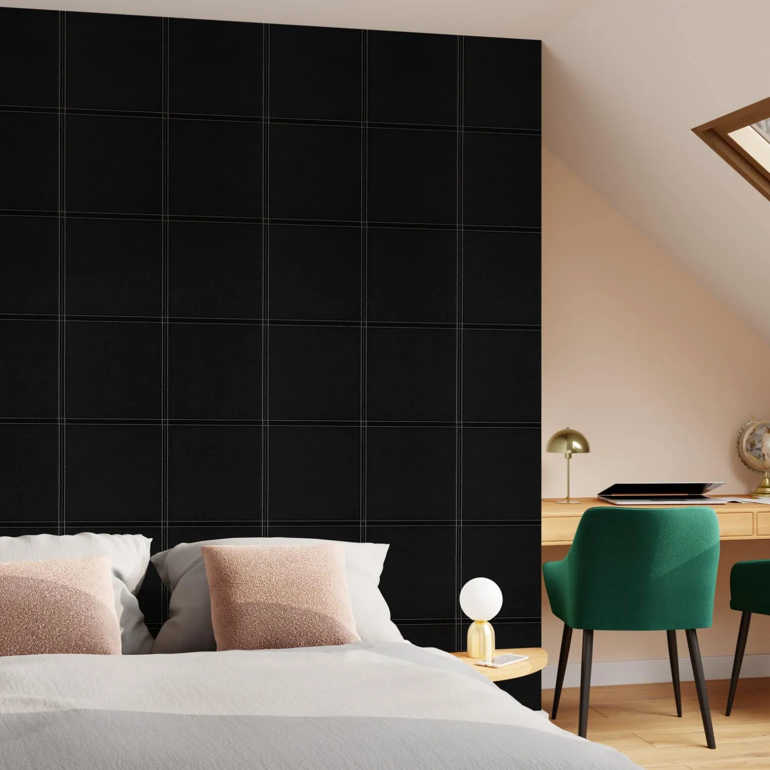 Papier peint intissé HAROLD coloris noir - 4MURS
