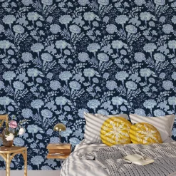 Papier peint intissé ISLEEN coloris bleu nuit - 4MURS