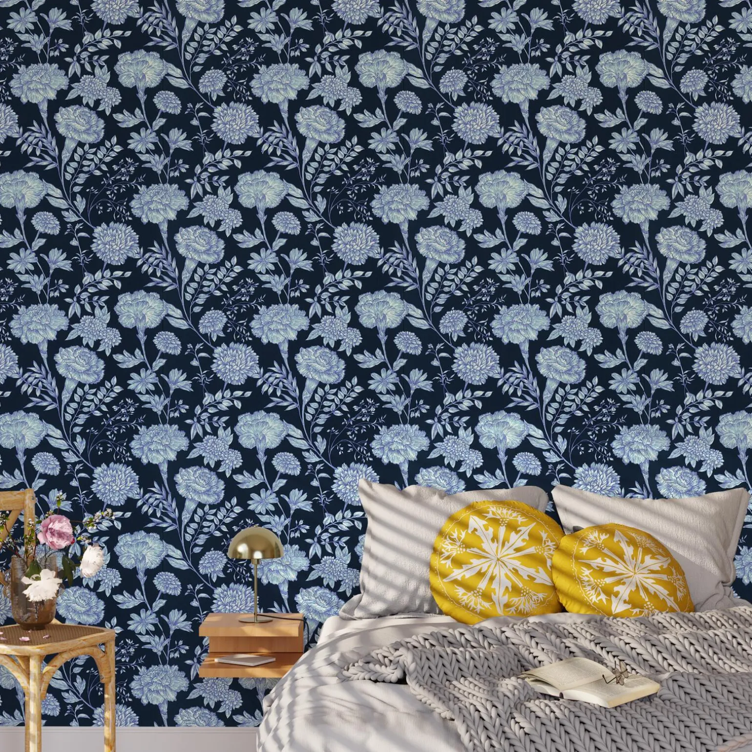 Papier peint intissé ISLEEN coloris bleu nuit - 4MURS
