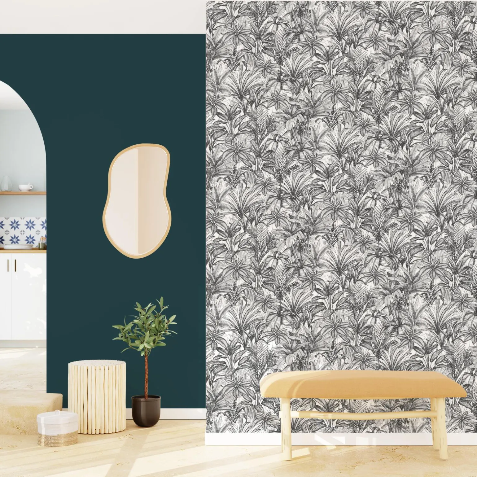 Papier peint intissé JEBHA coloris anthracite - 4MURS