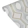 Papier peint intissé JEWEL coloris blanc et doré - 4MURS