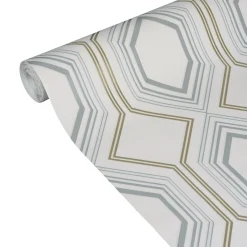 Papier peint intissé JEWEL coloris blanc et doré - 4MURS