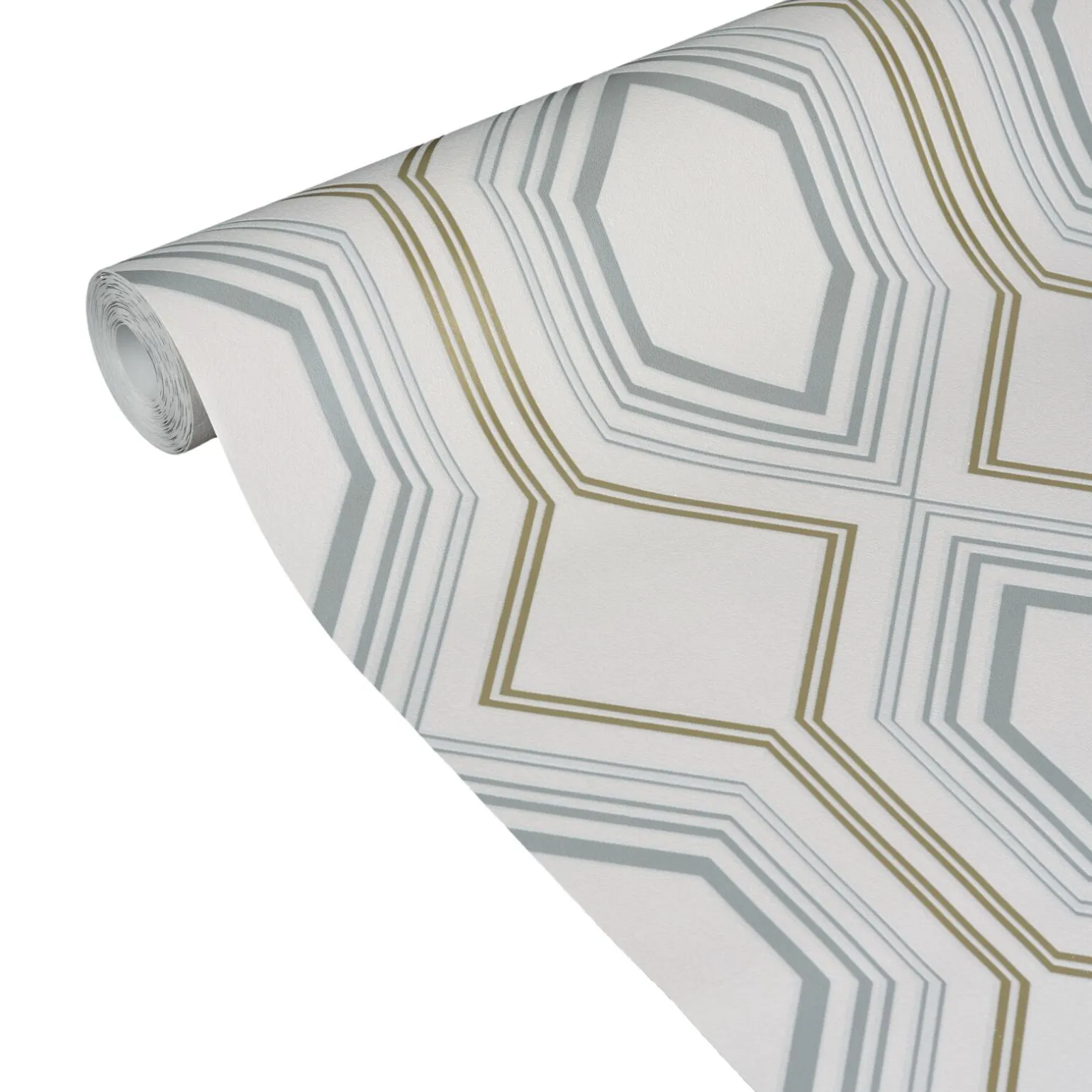 Papier peint intissé JEWEL coloris blanc et doré - 4MURS
