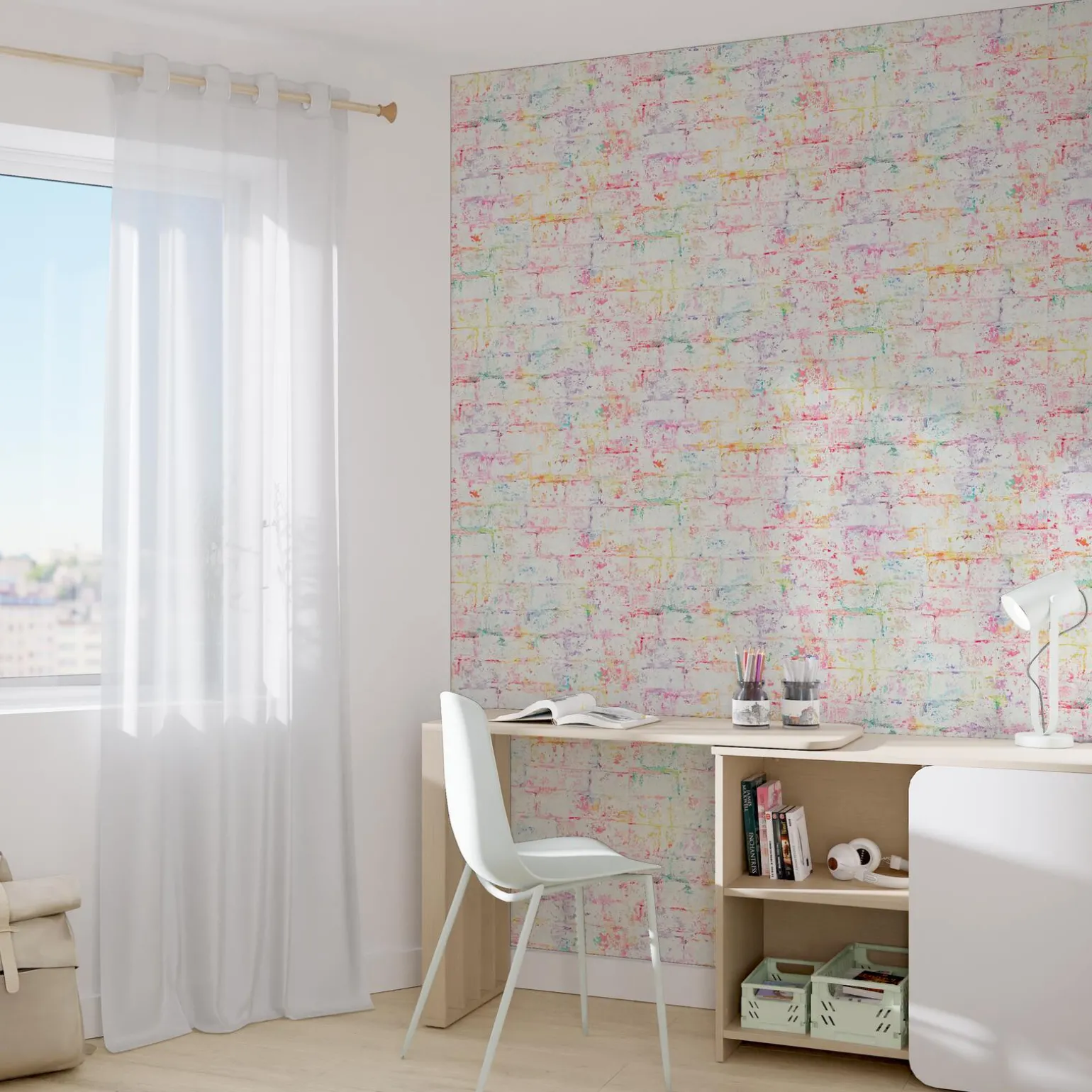 Papier peint intissé JOY coloris multicolore - 4MURS