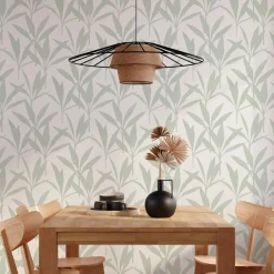 Papier peint intissé LAURIE coloris vert de gris - 4MURS