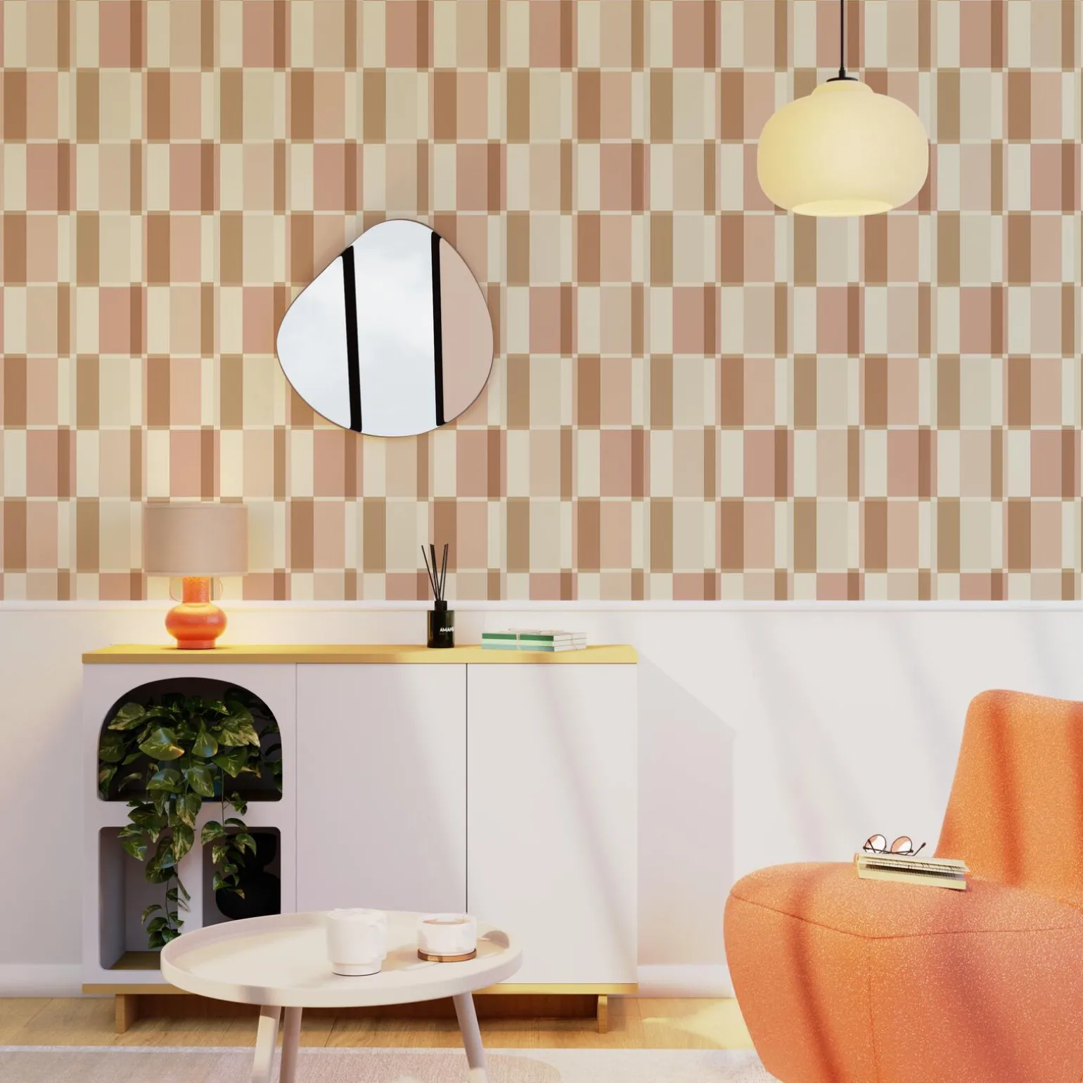 Papier peint intissé LAWRENCE coloris rose - 4MURS