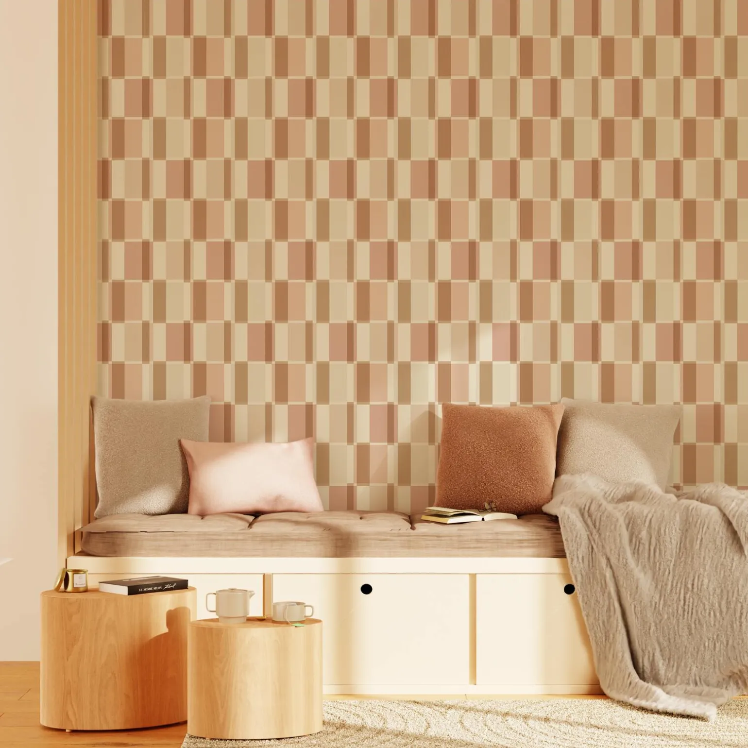 Papier peint intissé LAWRENCE coloris rose - 4MURS