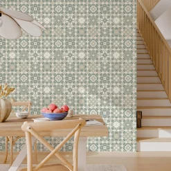 Papier peint intissé LAZARE coloris vert sauge - 4MURS