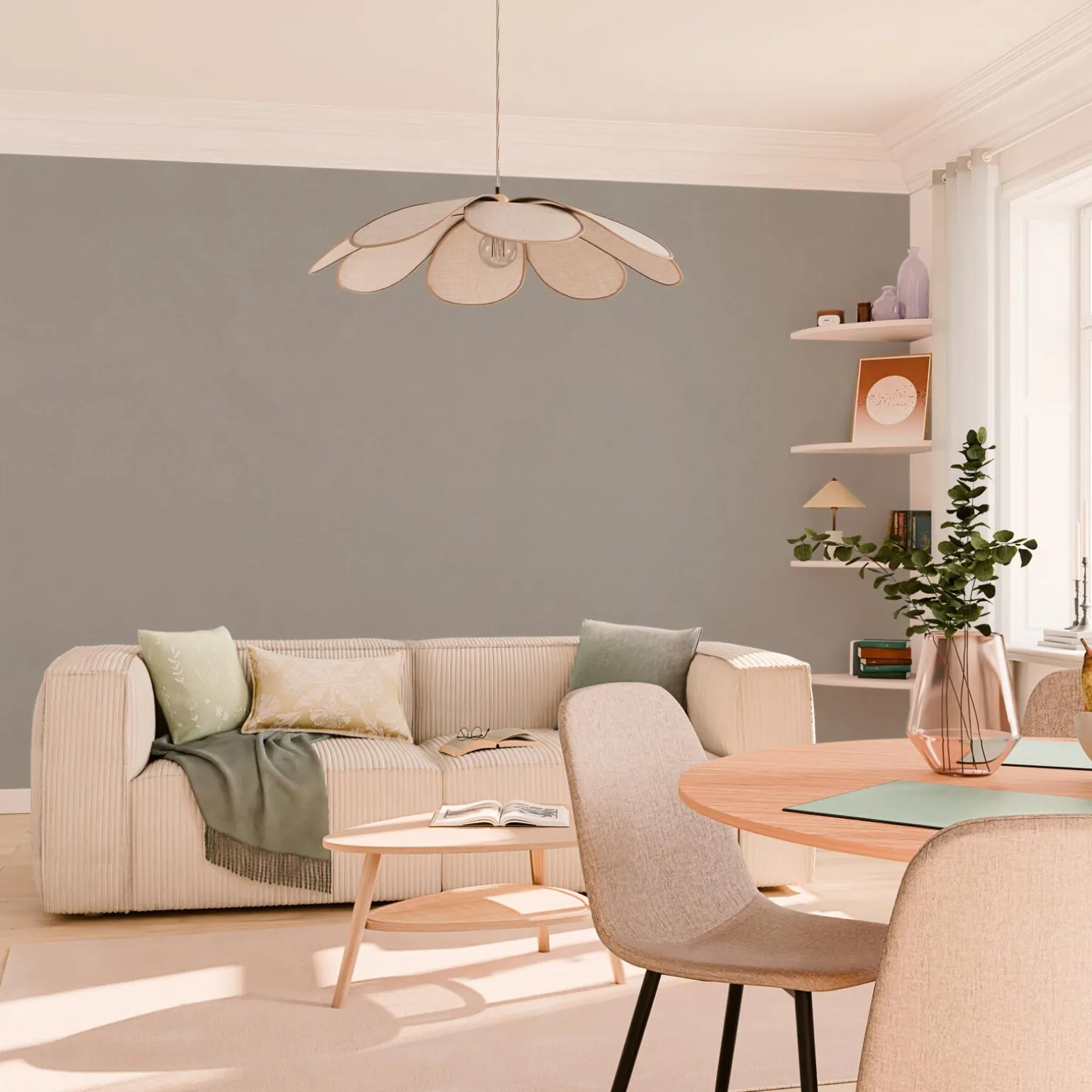 Papier peint intissé LAZY coloris taupe - 4MURS