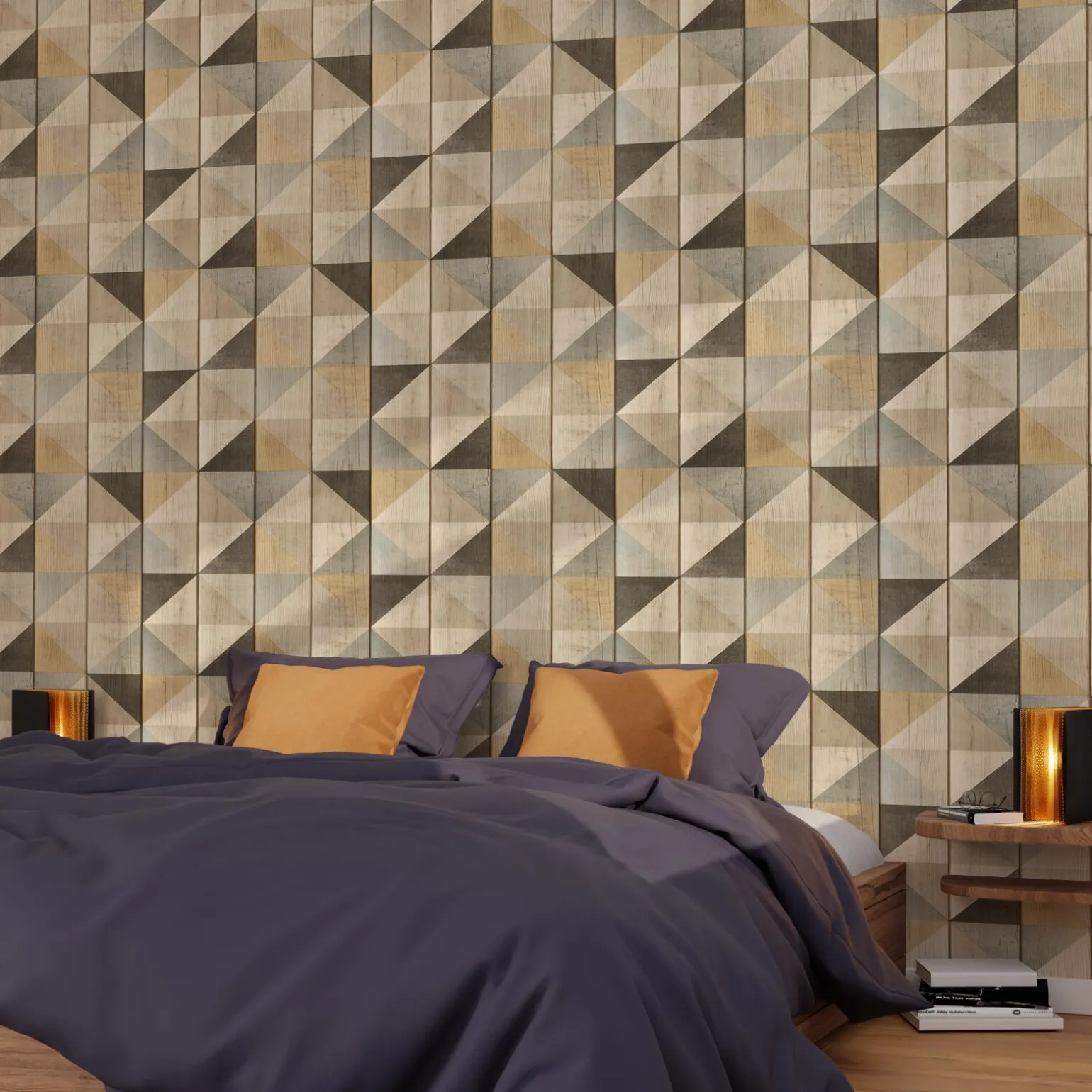 Papier peint intissé LENNY coloris bois - 4MURS