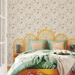 Papier peint intissé LOUISE coloris vert de gris - 4MURS