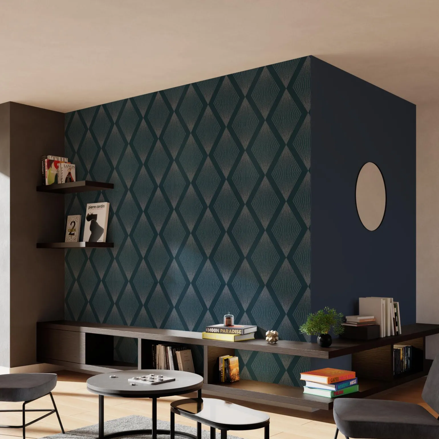 Papier peint intissé LUXURY coloris bleu nuit - 4MURS