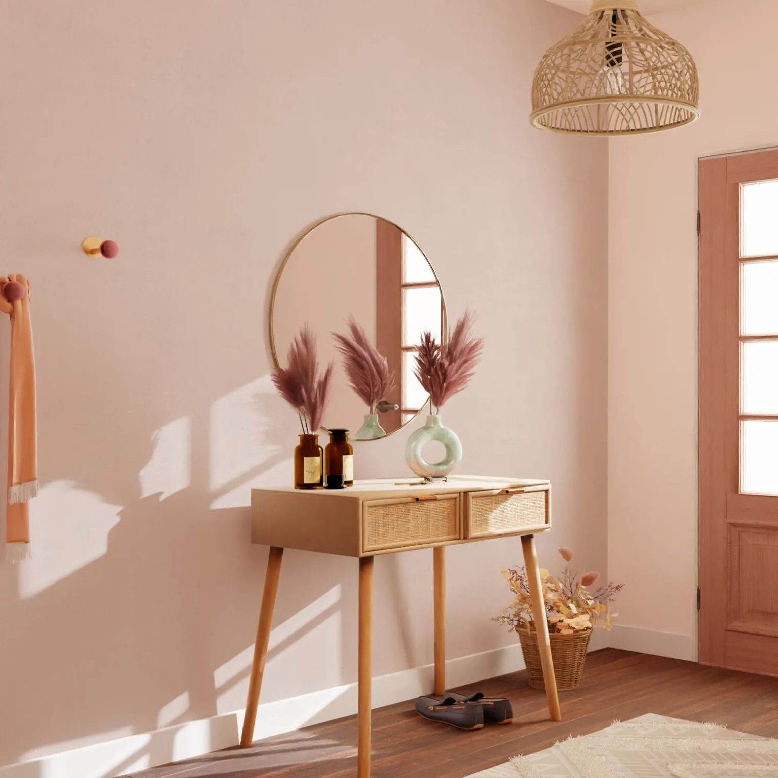 Papier peint intissé MALYA coloris beige rosé - 4MURS