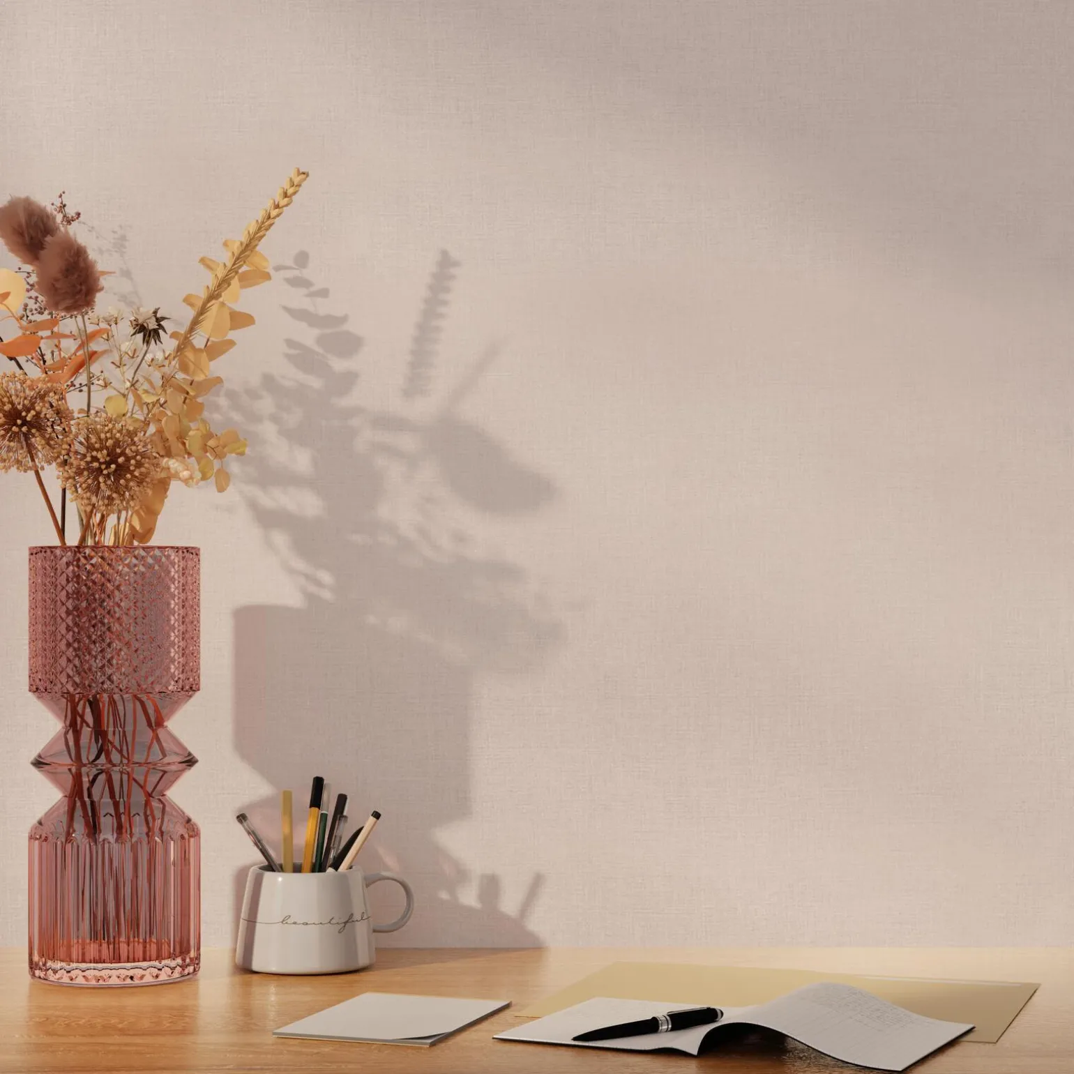 Papier peint intissé MALYA coloris beige rosé - 4MURS