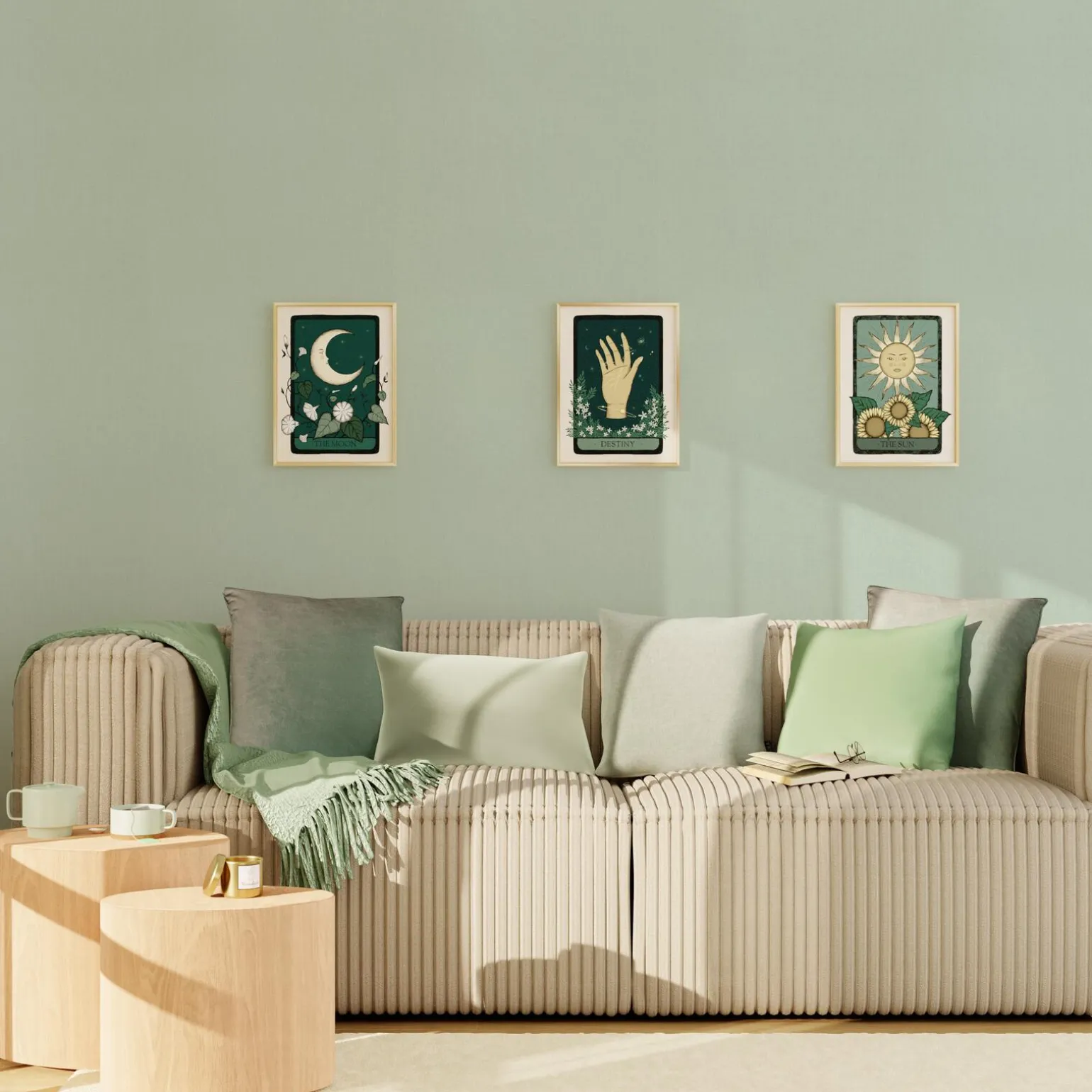 Papier peint intissé MALYA coloris vert de gris - 4MURS