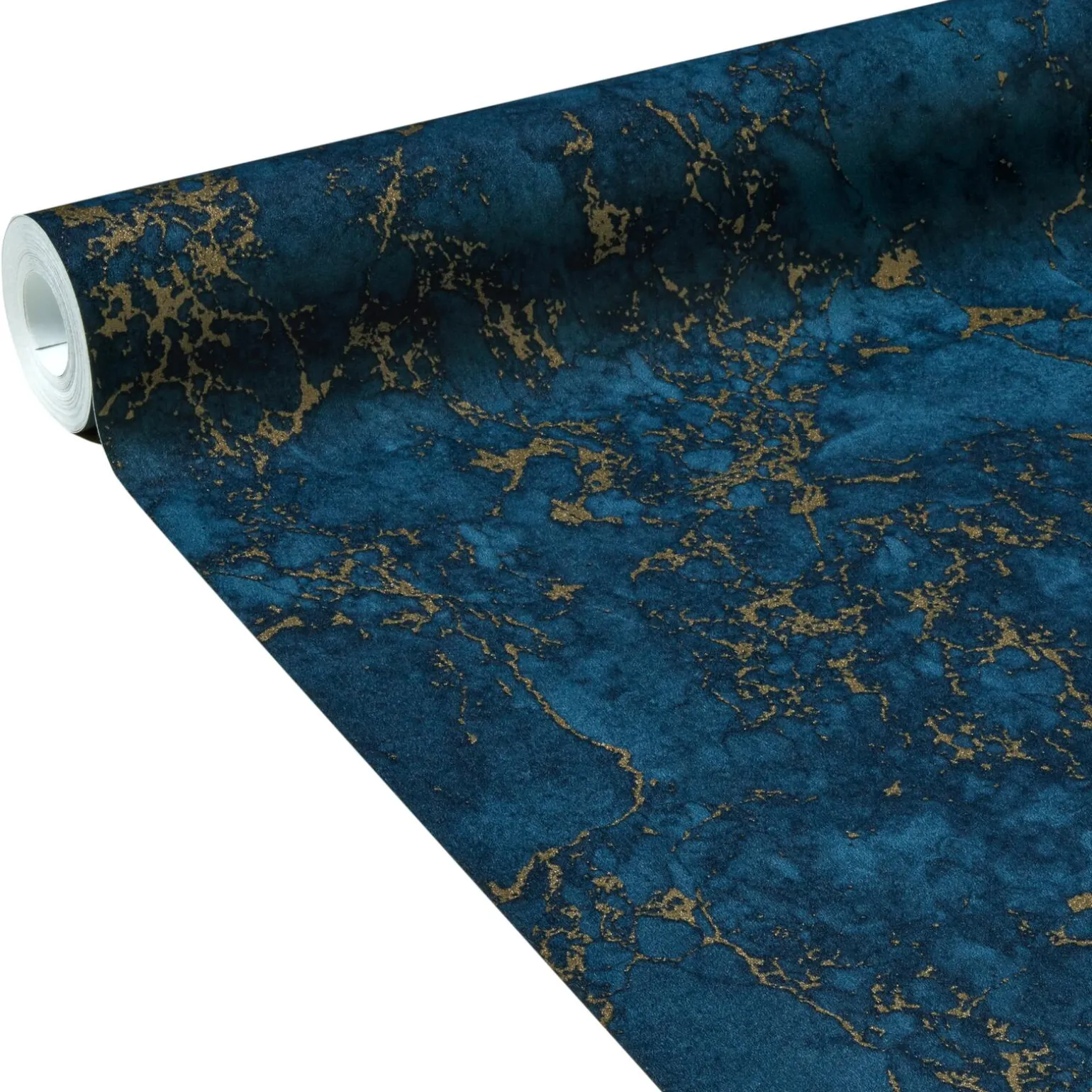 Papier peint intissé MARBRE IMPERIAL coloris bleu marine - 4MURS