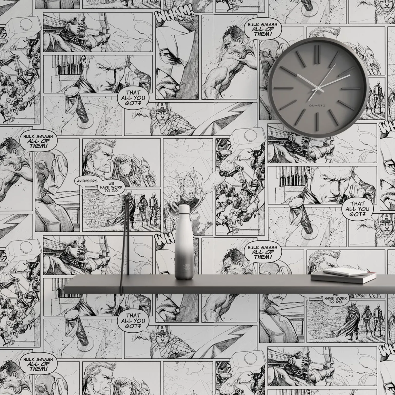 Papier peint intissé MARVEL BD coloris blanc - 4MURS
