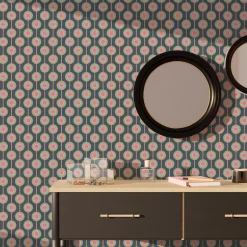 Papier peint intissé MILIAS coloris bleu foncé et rose - 4MURS