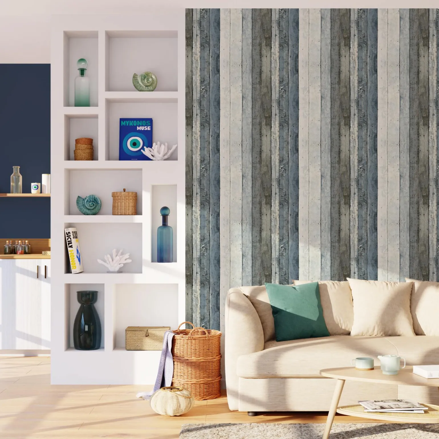 Papier peint intissé MIRAMAR coloris bleu ciel - 4MURS