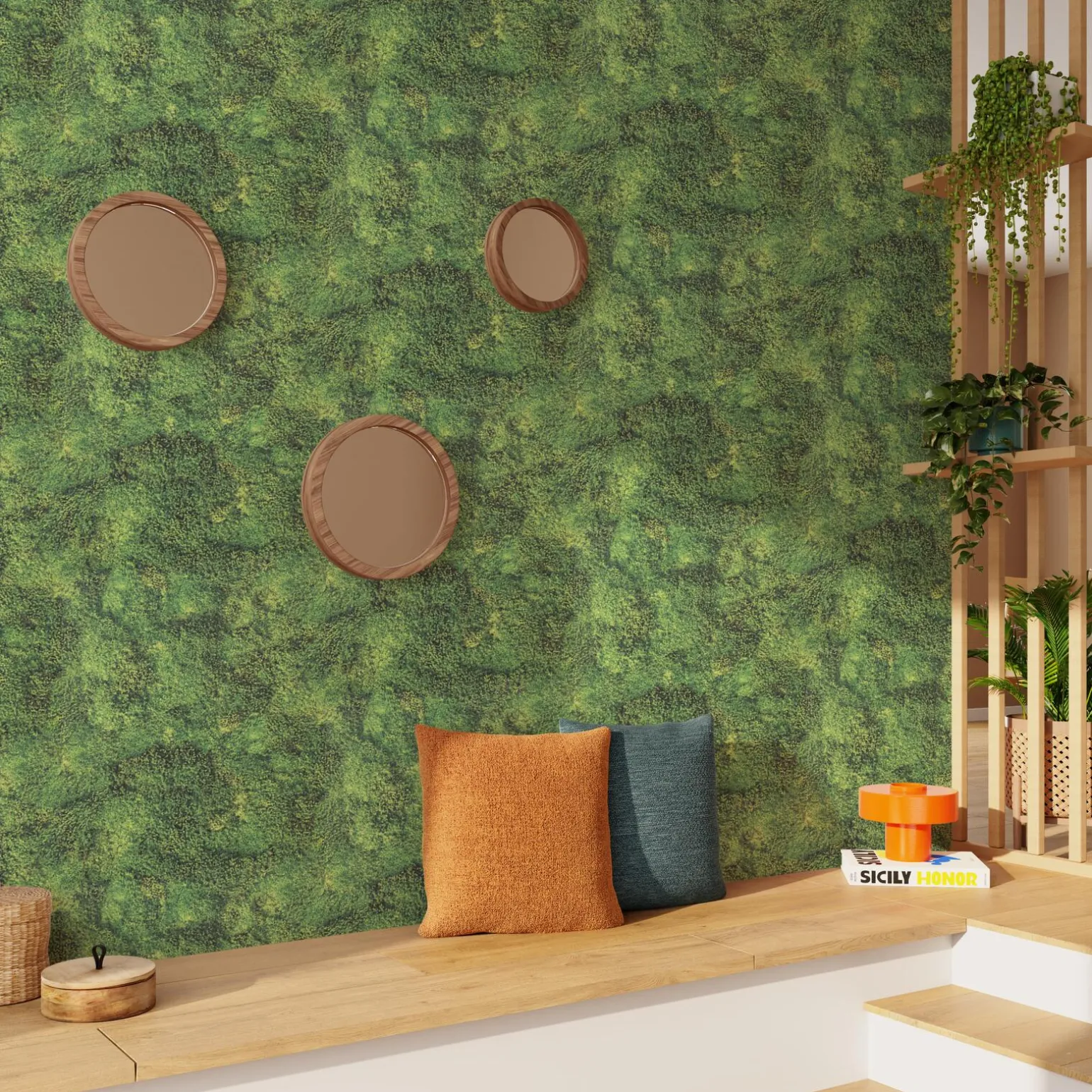 Papier peint intissé MOSS coloris vert mousse - 4MURS