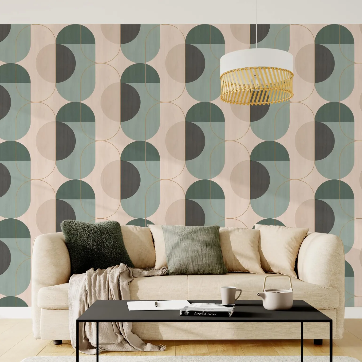 Papier peint intissé NAKILA coloris vert d'eau - 4MURS