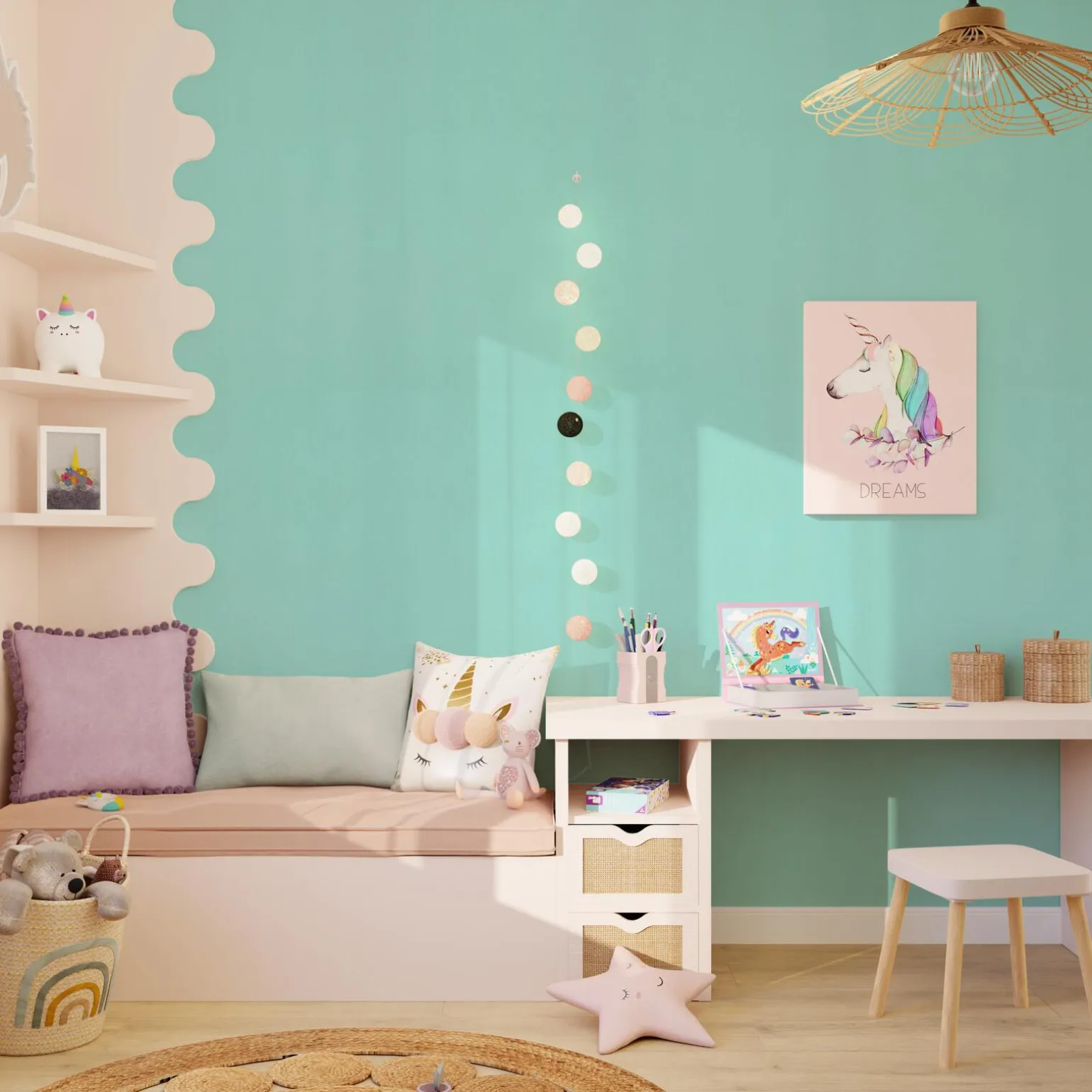 Papier peint intissé NEW INFINITY coloris menthe glacée - 4MURS