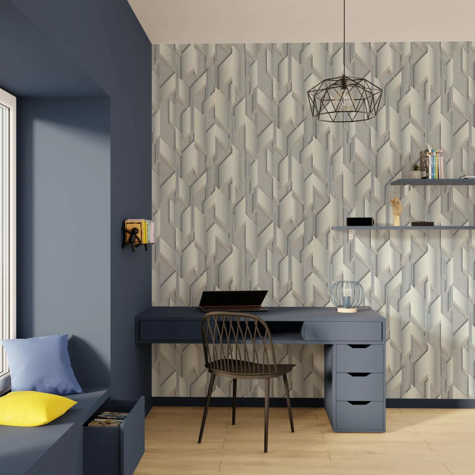Papier peint intissé NIKOLAI coloris gris perle - 4MURS