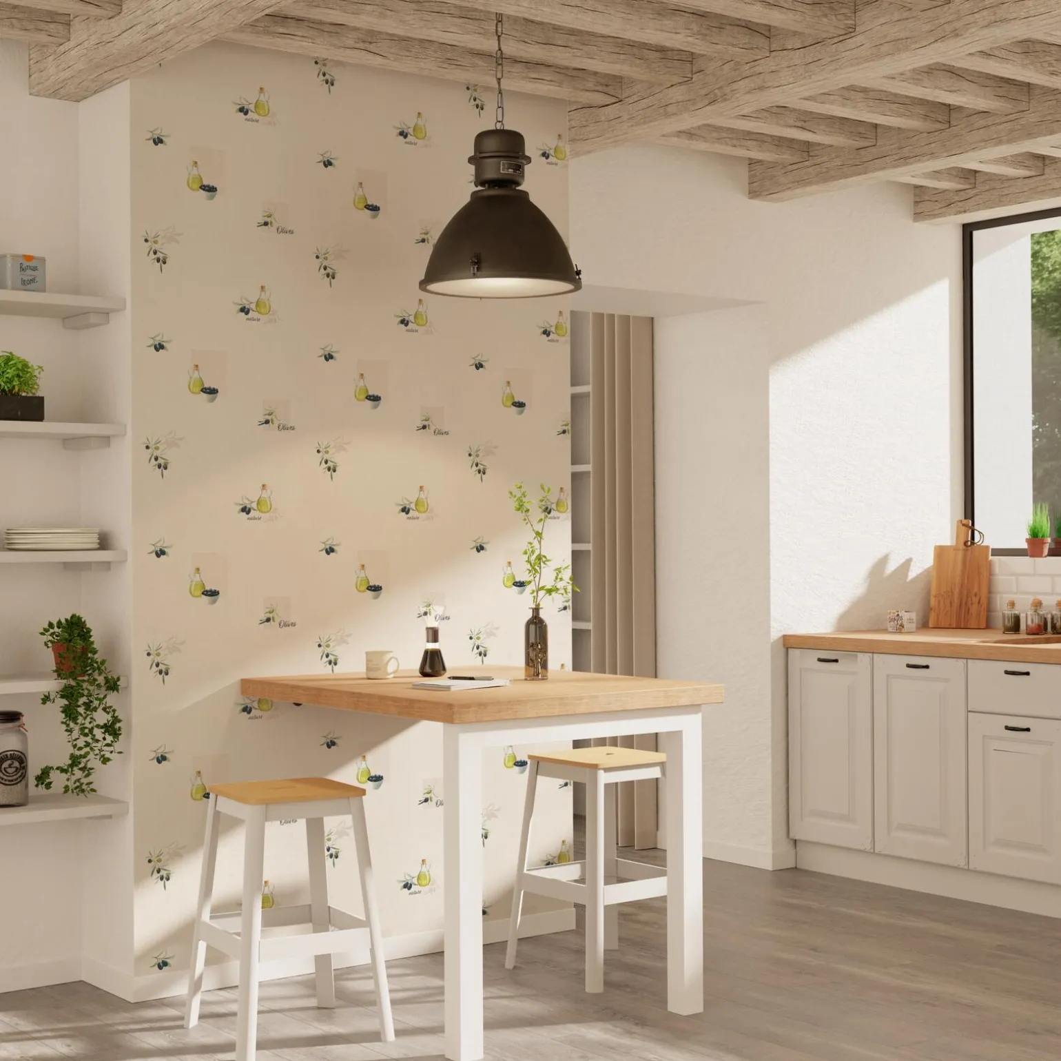 Papier peint intissé OLIO coloris blanc cassé - 4MURS