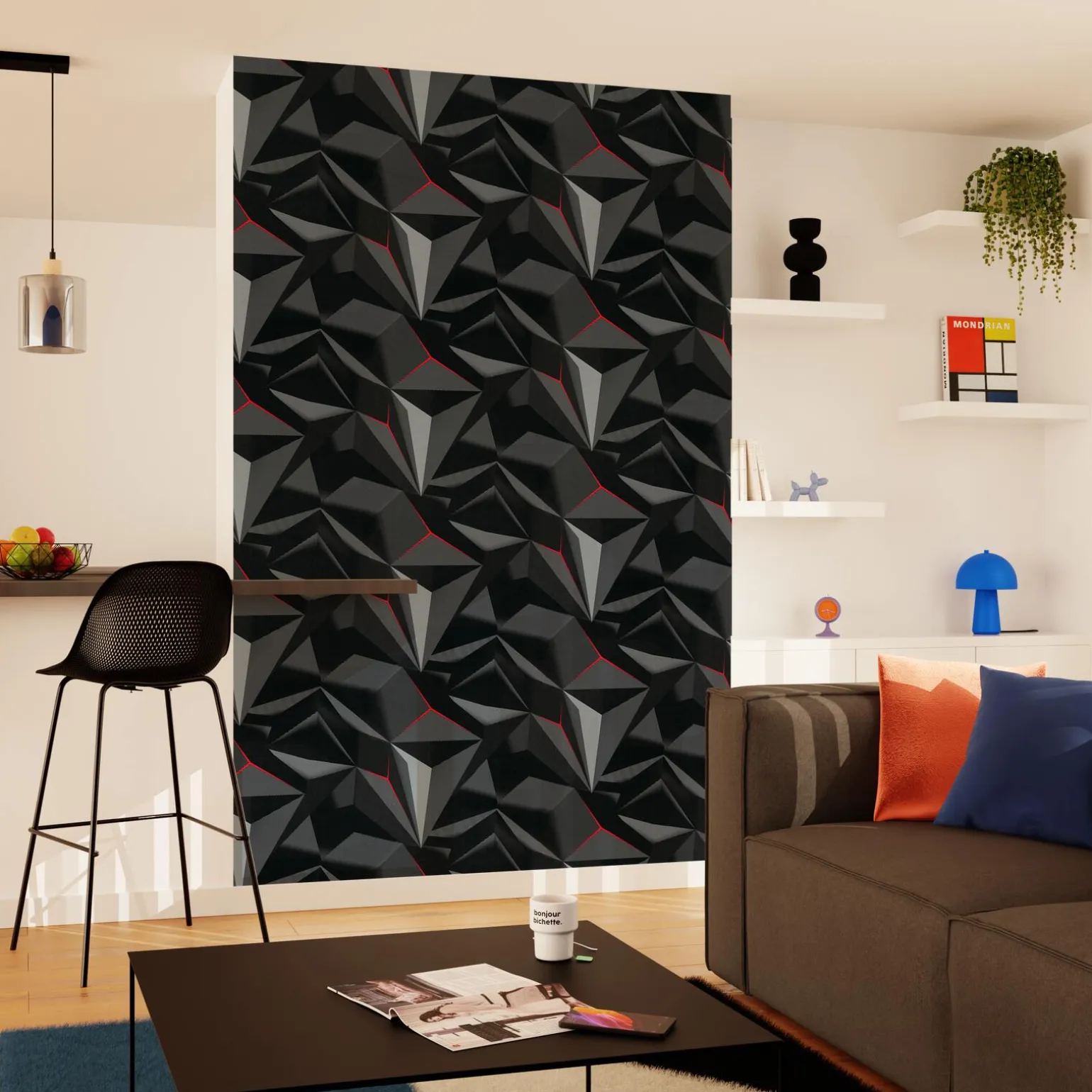 Papier peint intissé OMEGA coloris noir - 4MURS