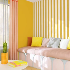 Papier peint intissé OPAL STRIPE jaune moutarde et blanc - 4MURS