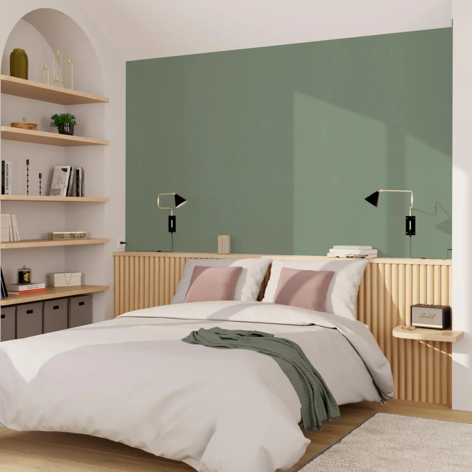 Papier peint intissé PALAZZO coloris vert de gris - 4MURS