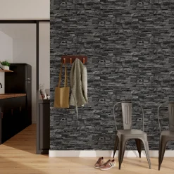 Papier peint intissé PAREMENT coloris anthracite - 4MURS