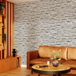 Papier peint intissé PAREMENT coloris Gris clair - 4MURS