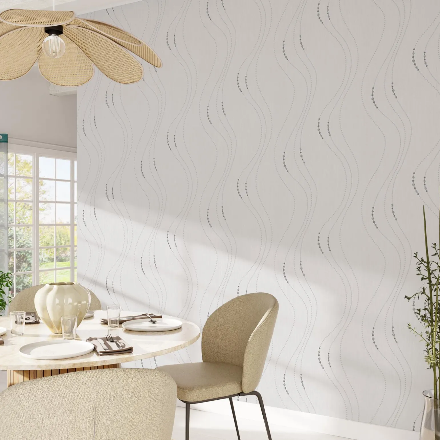 Papier peint intissé PERLIA coloris blanc - 4MURS